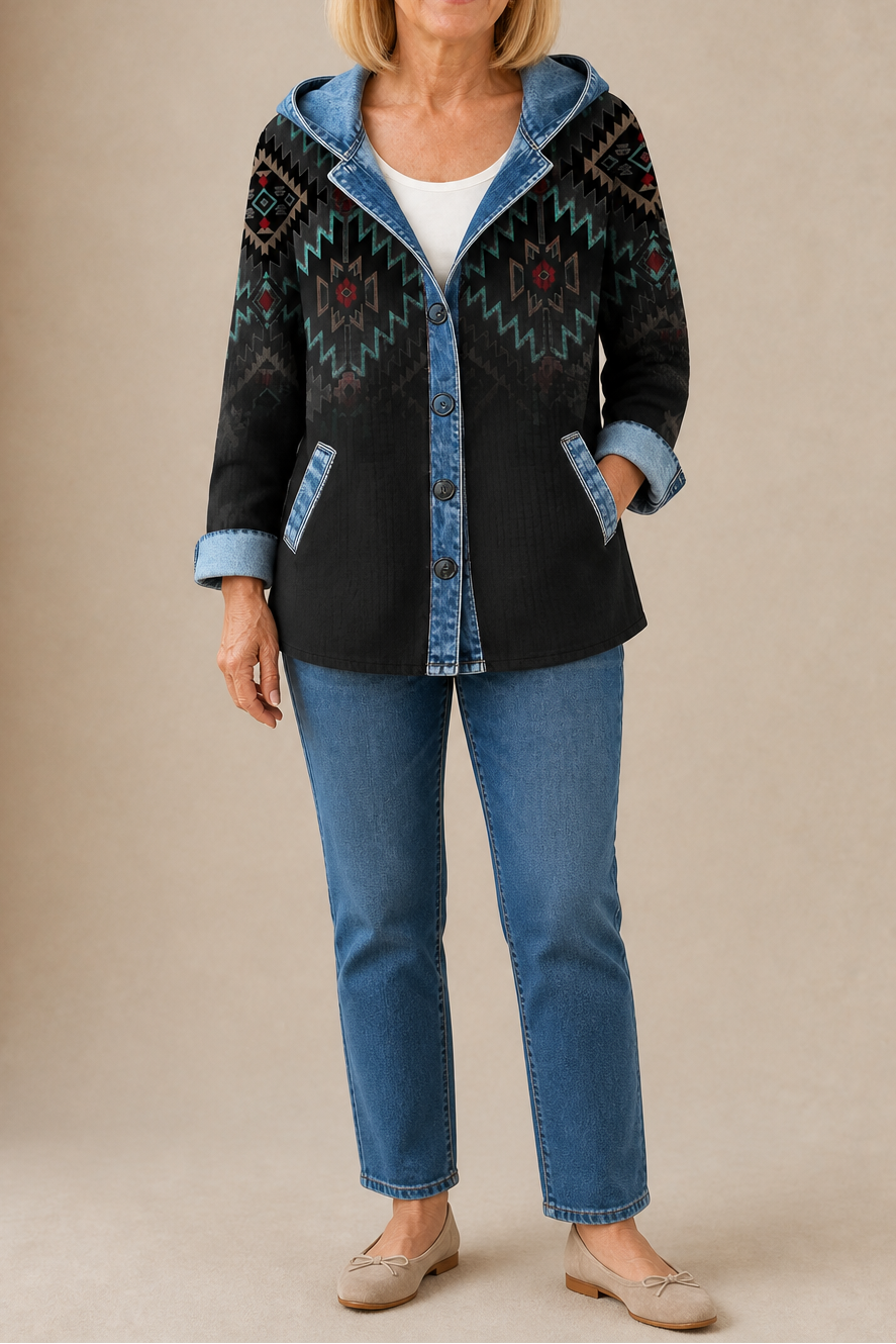 Havelyn Hooded Knit Cardigan - Women's Floral Rib Jacket