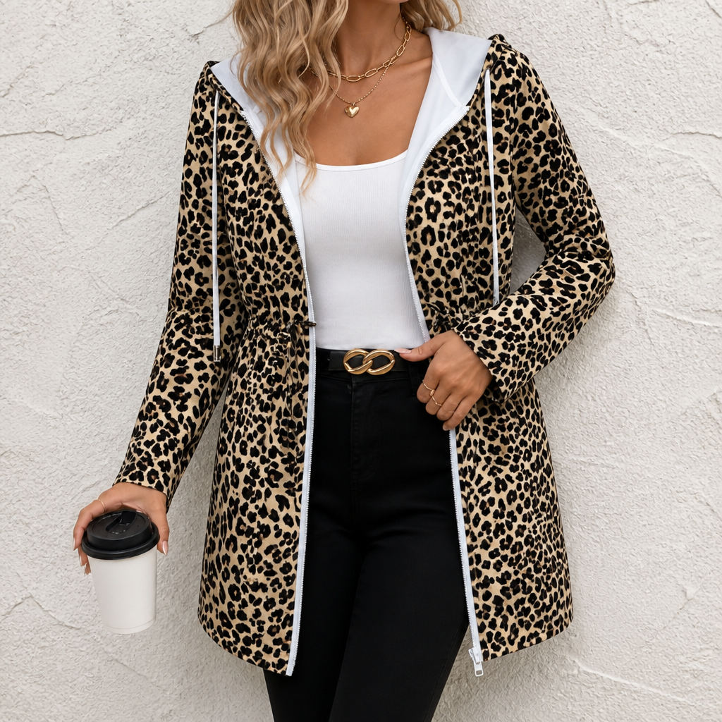 Wearbella Reversible Coat - Women's Leopard Print Hooded