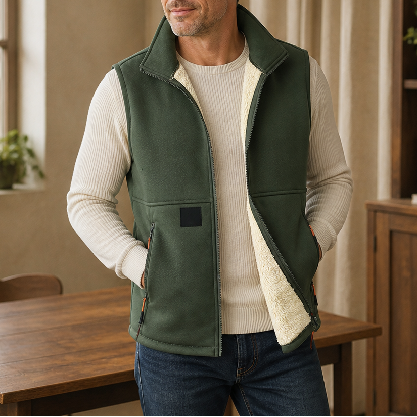 Cozycrest Plush-Lined Gilet - Sleeveless Women's Vest