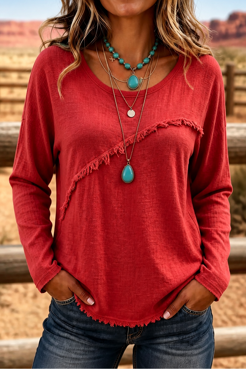 Fringewalk Fringe Sweater - Women's Crew Neck Jumper