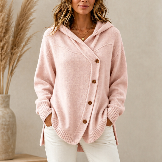 Lunette Wrap Hooded Cardigan - Women's Asymmetric Knit