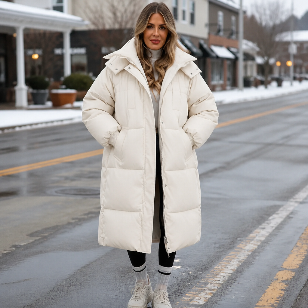 Wearbella Long Hooded Puffer Coat - Women's Winter Coat