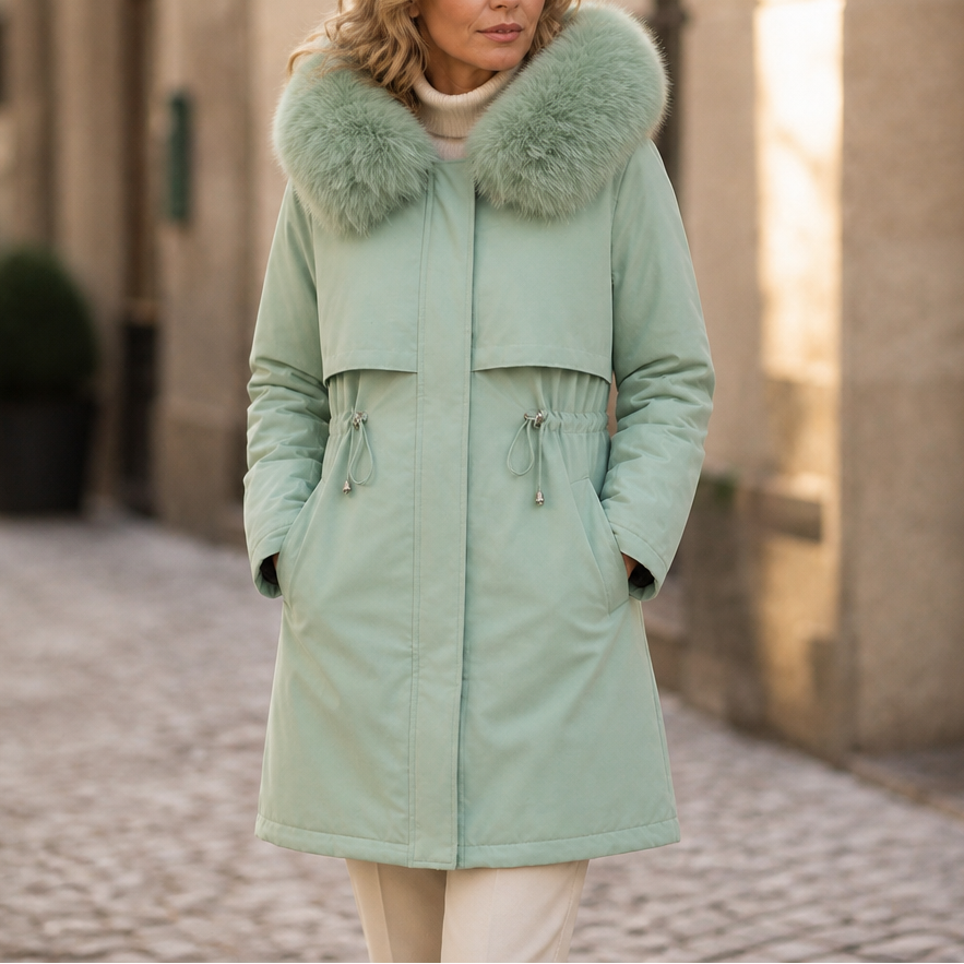 Velora Hooded Faux Fur Coat - Women's Mid-Length Coat