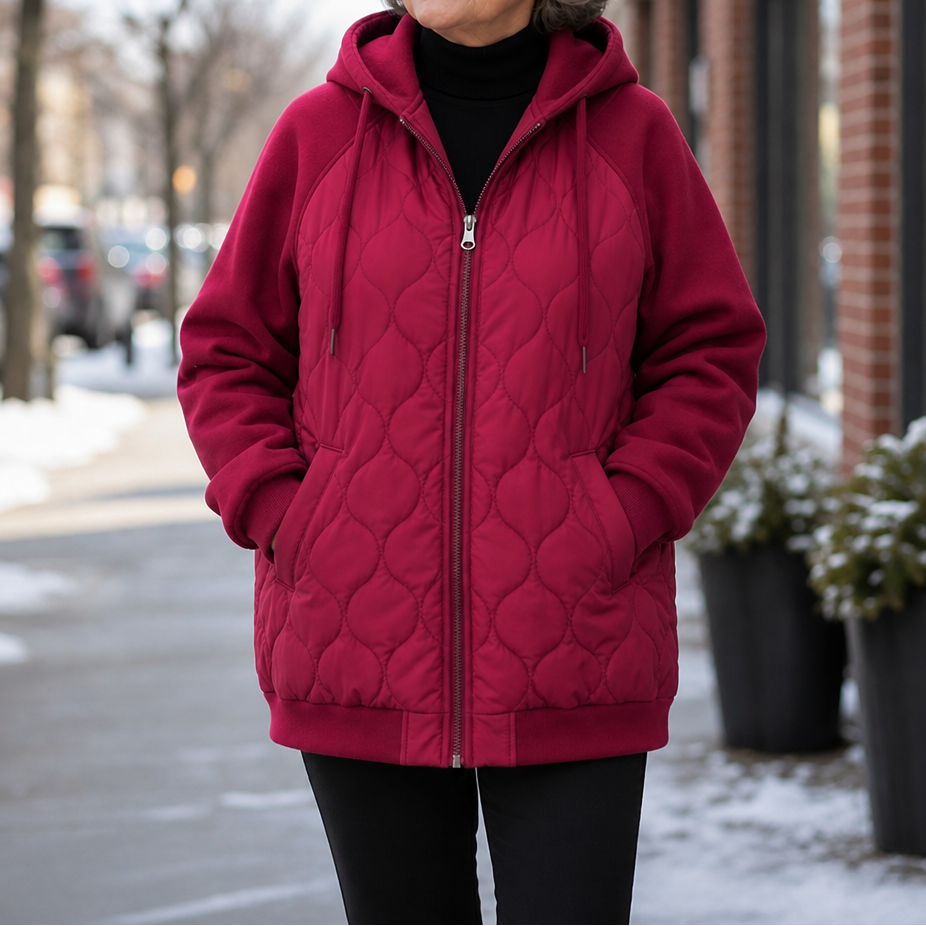 Wearbella Spliced Quilted Puffer - Women's Hooded Jacket