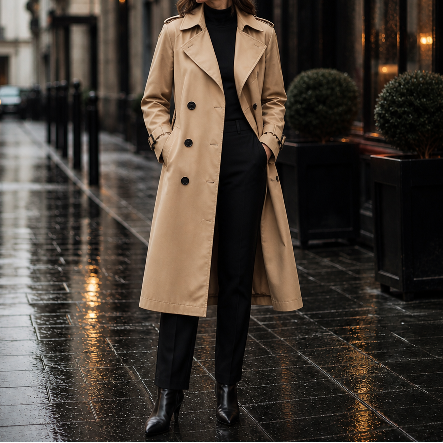 Mayfield Long Trench Coat - Women's Double-Breasted Coat