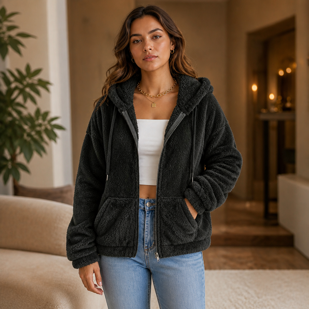 Cloudhug Hooded Plush Zip-Up Jacket - Women's Fleece Jacket