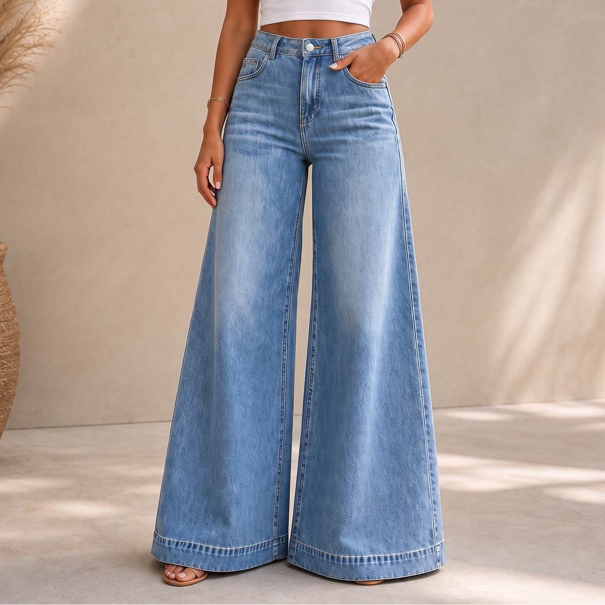 Elongue Wide Leg Jeans - High Rise Extra Wide Women's Jeans