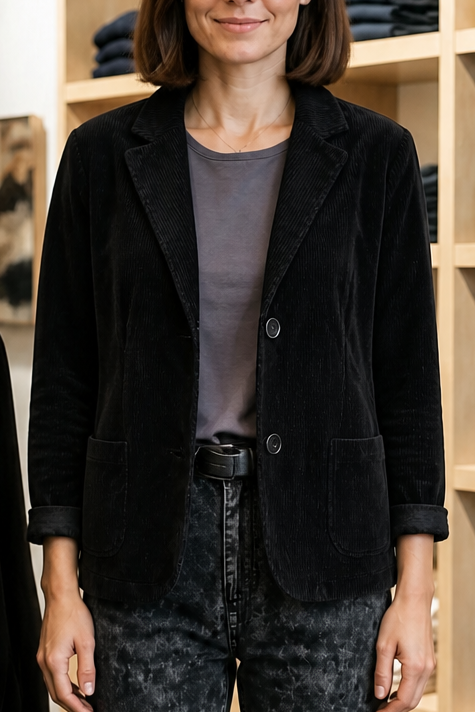Wearbella Corduroy Look Jacket - Women's Relaxed Jacket