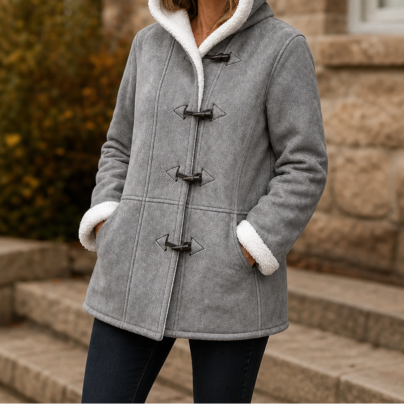 Plushbelle Faux Shearling Coat - Women's Hooded Winter Coat