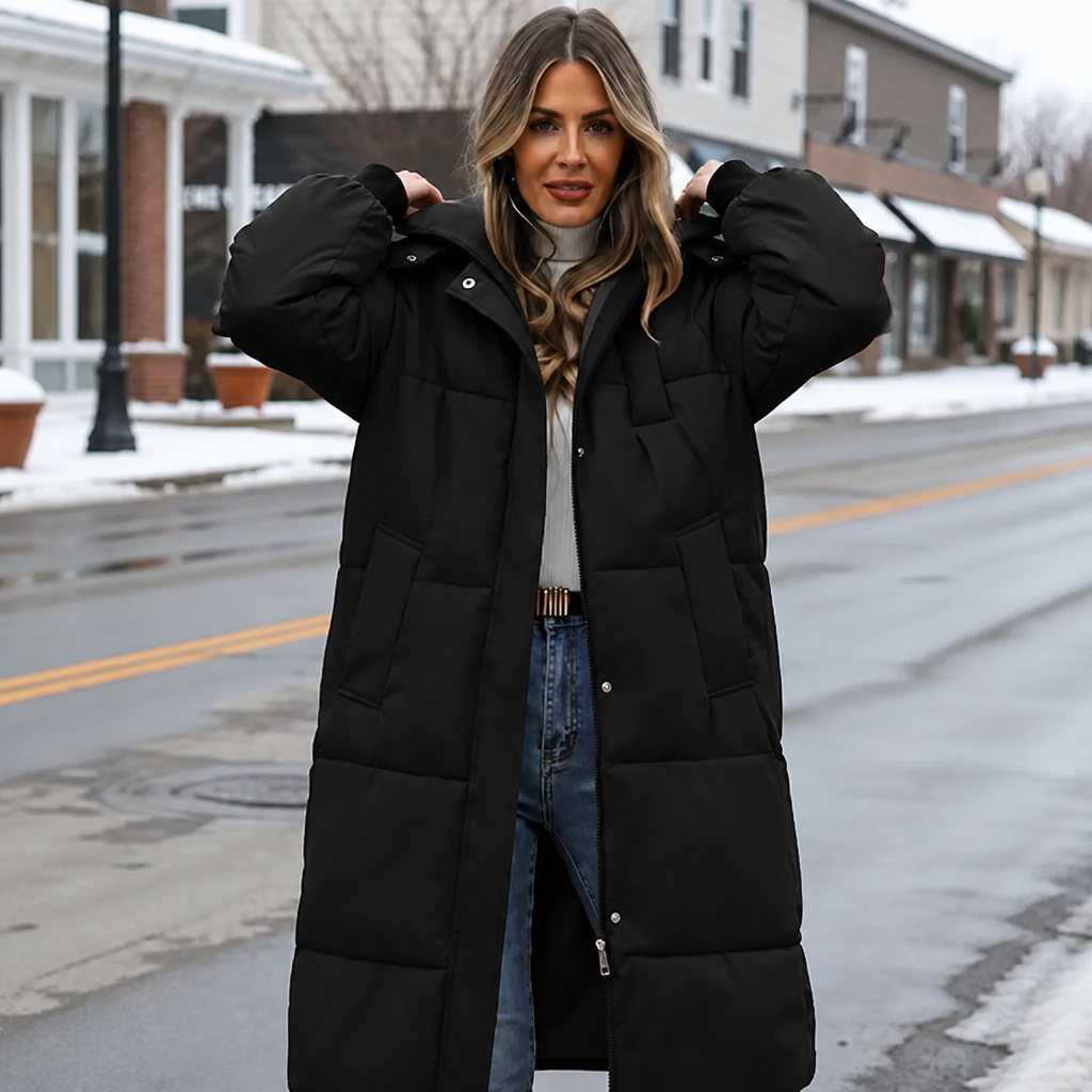 Wearbella Long Hooded Puffer Coat - Women's Winter Coat