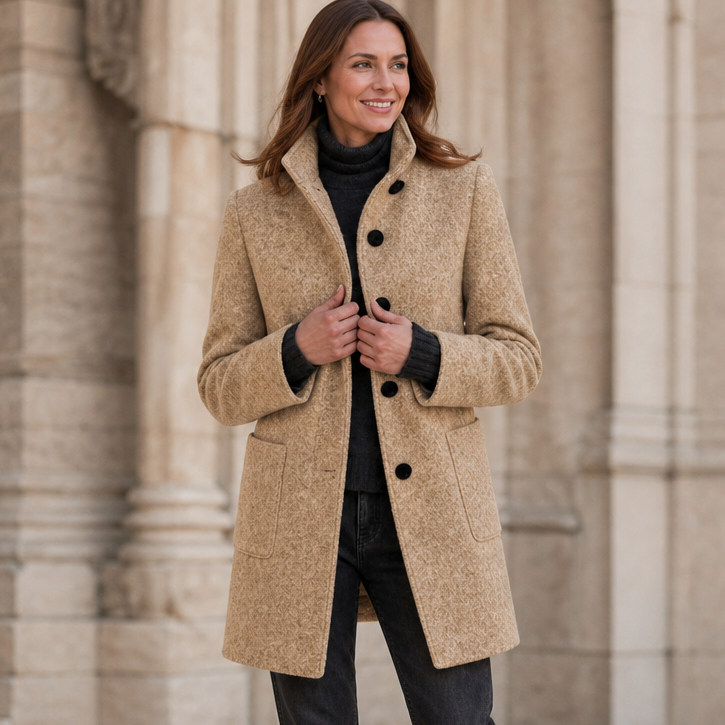 Standelle Stand Collar Coat - Button Front Women's Coat