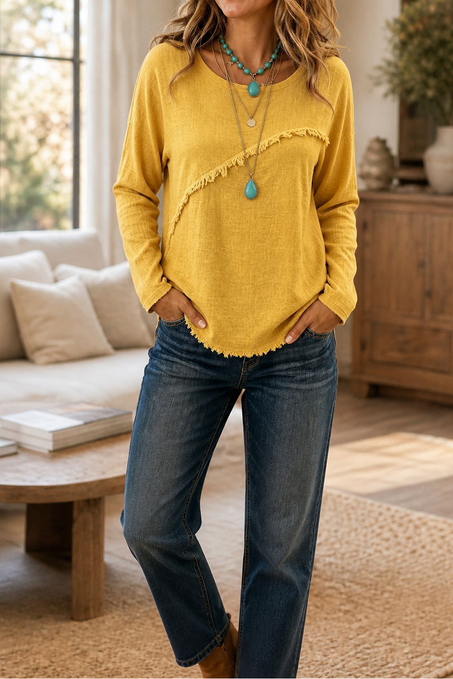 Fringewalk Fringe Sweater - Women's Crew Neck Jumper