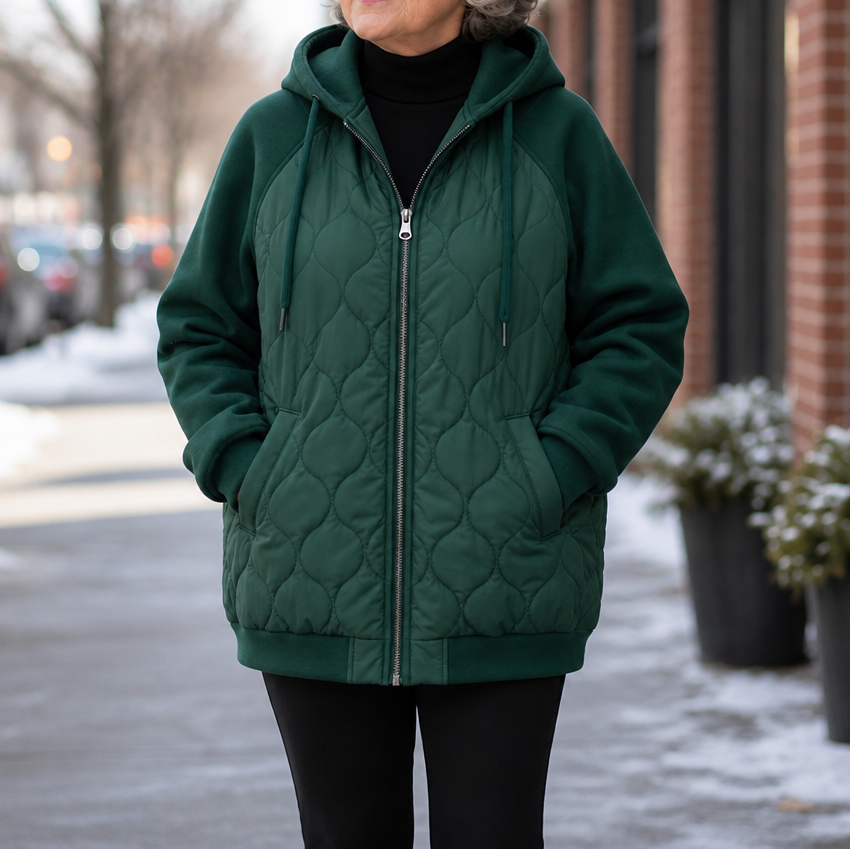 Wearbella Spliced Quilted Puffer - Women's Hooded Jacket