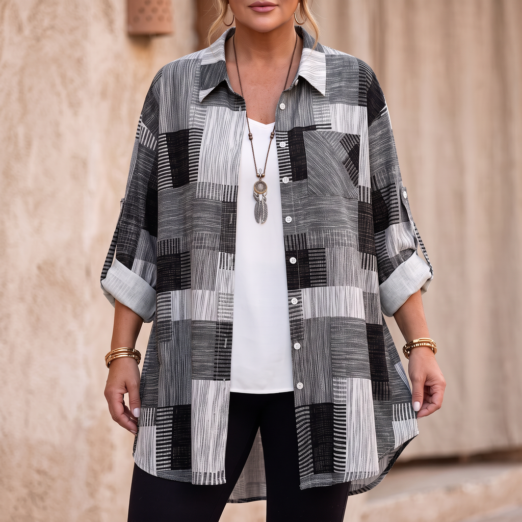 Plaidwell Patchwork Shirt - Plaid Women's Overshirt