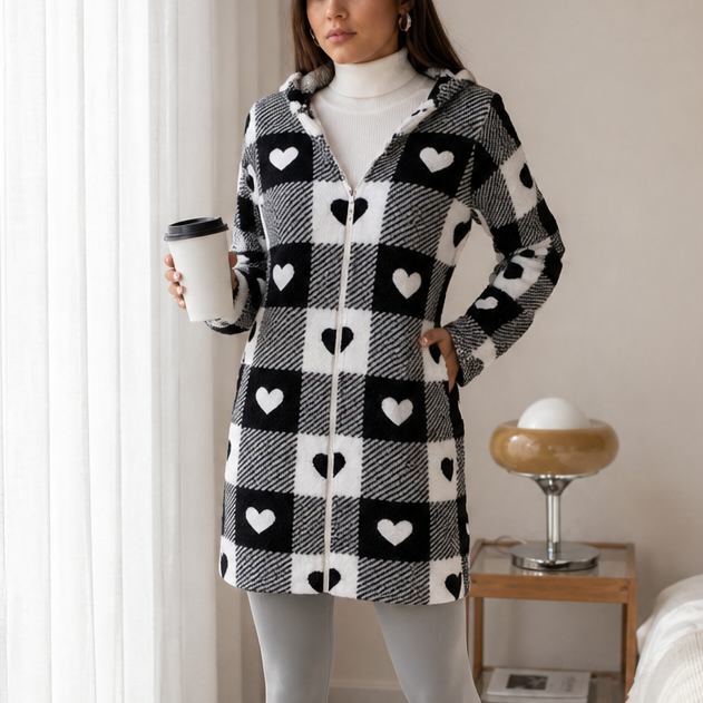 Checkhaven Buffalo Check Jacket - Hooded Zip Women's Coat