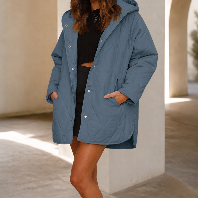 Wearbella Diamond Quilted Puffer - Women's Hooded Jacket