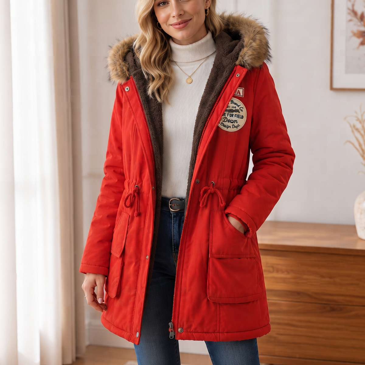 Velora Fur-Hooded Parka - Women's Lined Winter Coat