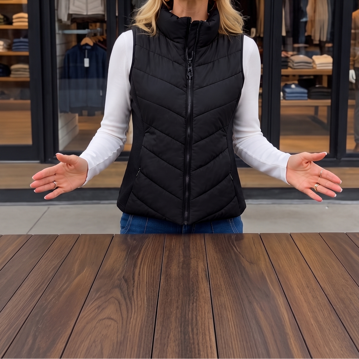 Layerly Quilted Puffer Vest - Women's Stand Collar Gilet