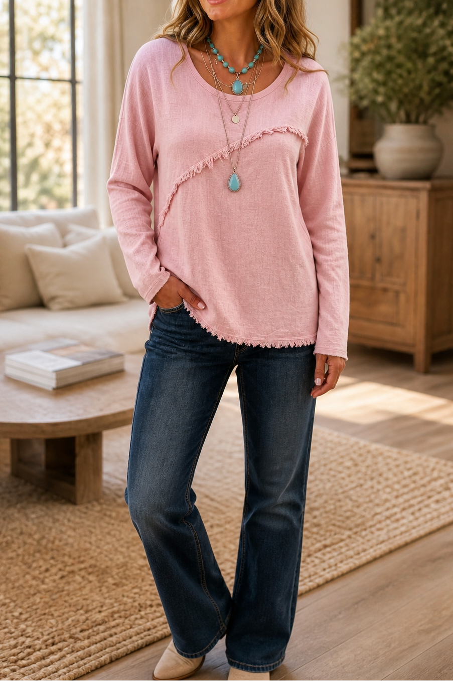 Fringewalk Fringe Sweater - Women's Crew Neck Jumper