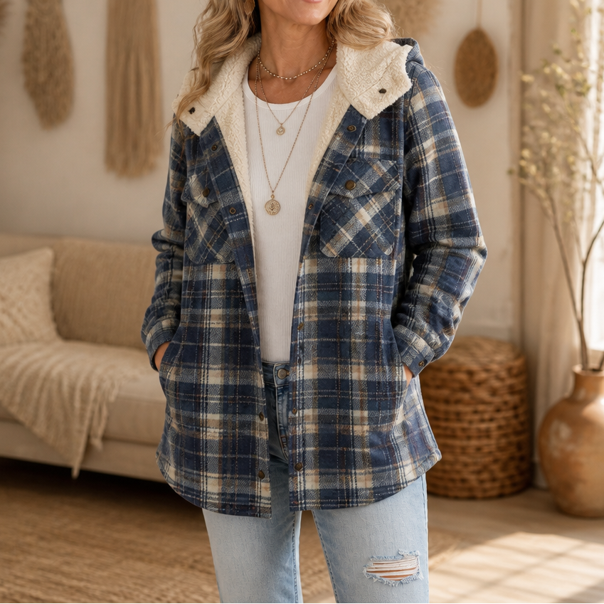 Huntlyn Sherpa-Lined Plaid Shacket - Women's Flannel Jacket