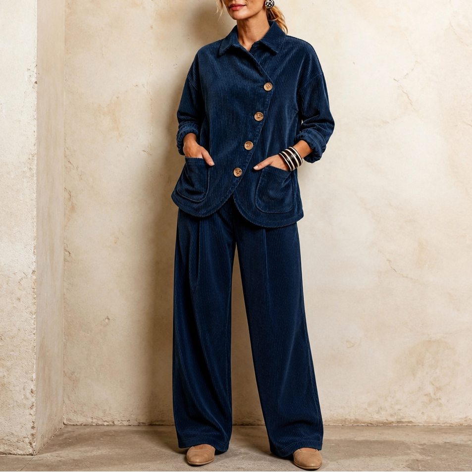 Corfield Corduroy Shacket - Women's Diagonal Button Jacket