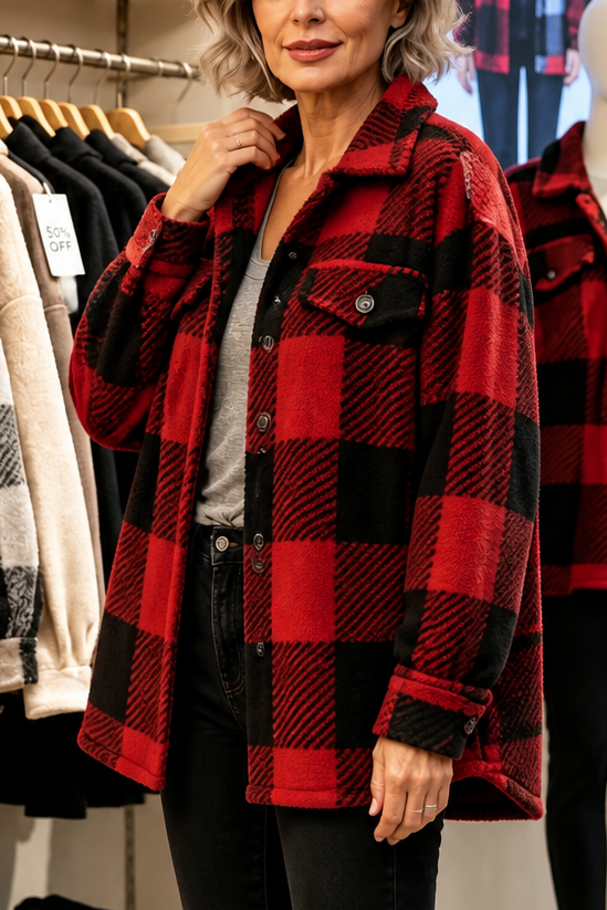 Wearbella Checked Overshirt Jacket - Women's Button Shacket