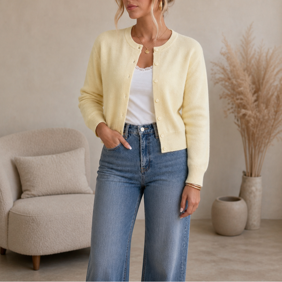 Wearbella Round Neck Cardigan - Plain Women's Knit Cardigan