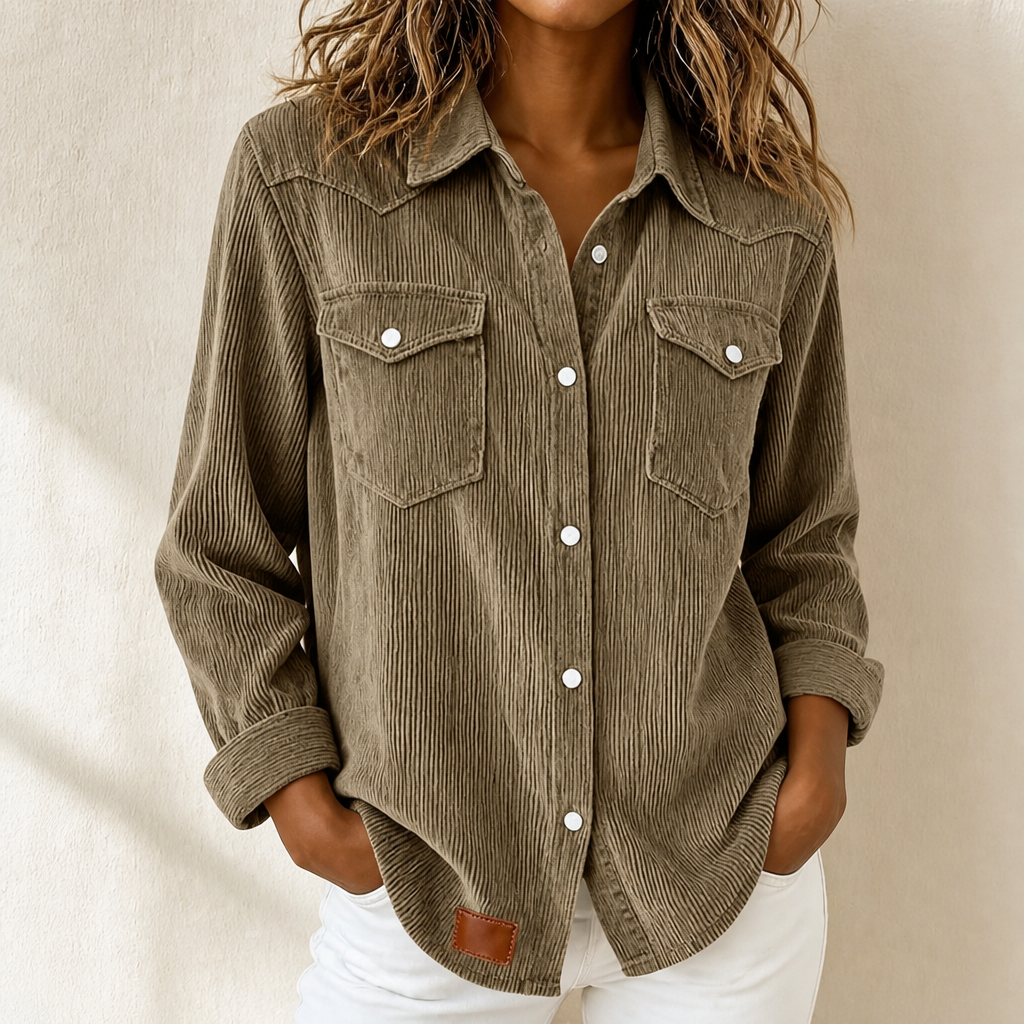 Ribwell Ribbed Knit Shacket - Women's Button Front Shirt