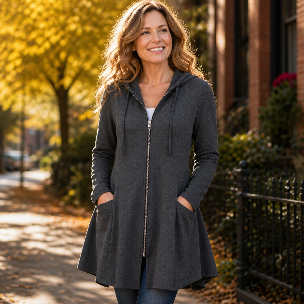 Wrapella Hooded Longline Zip Jacket - Women's Fleece Jacket