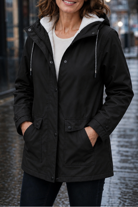 Windloft Plush-Lined Jacket - Hooded Women's Rain Coat
