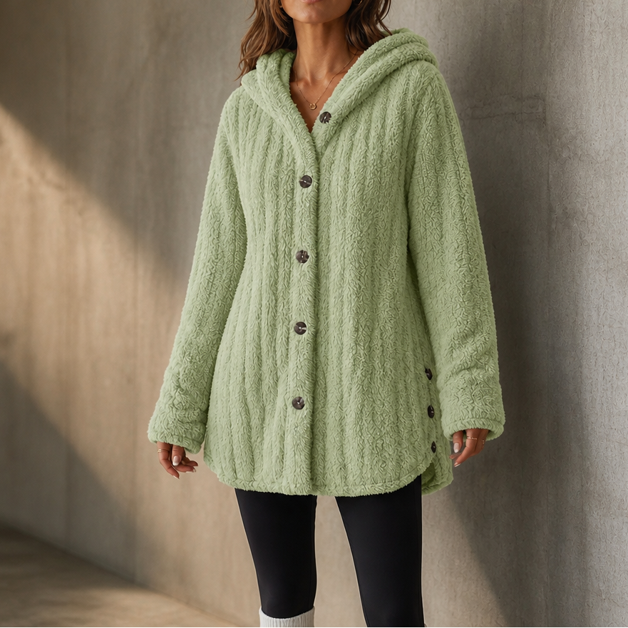 Wearbella Hooded Chunky Knit Cardigan - Women's Button-Up