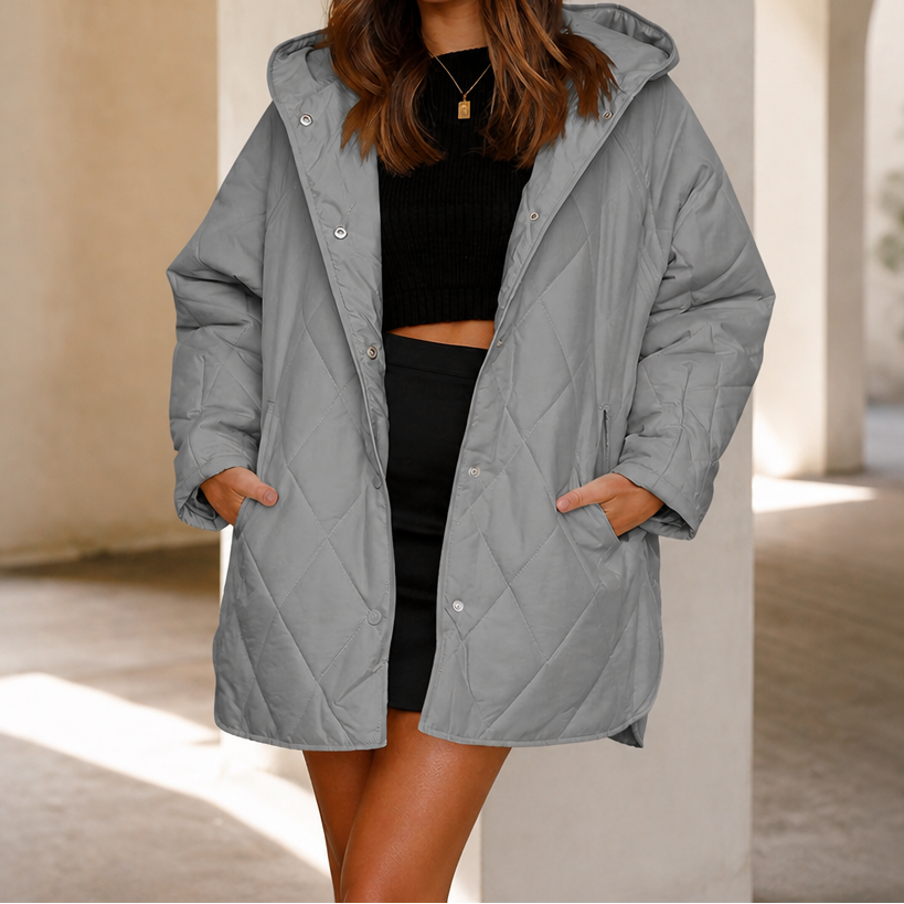 Wearbella Diamond Quilted Puffer - Women's Hooded Jacket