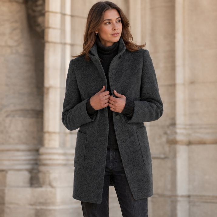 Standelle Stand Collar Coat - Button Front Women's Coat