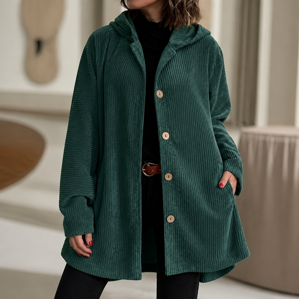 Corduvie Corduroy Overshirt - Women's Hooded Cord Shacket