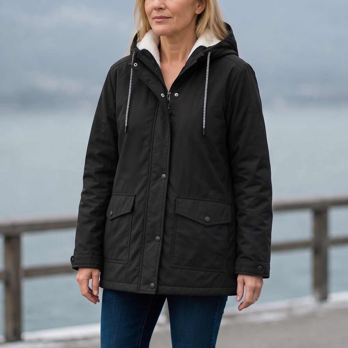 Windloft Windproof Hooded Jacket - Women's Fleece-Lined