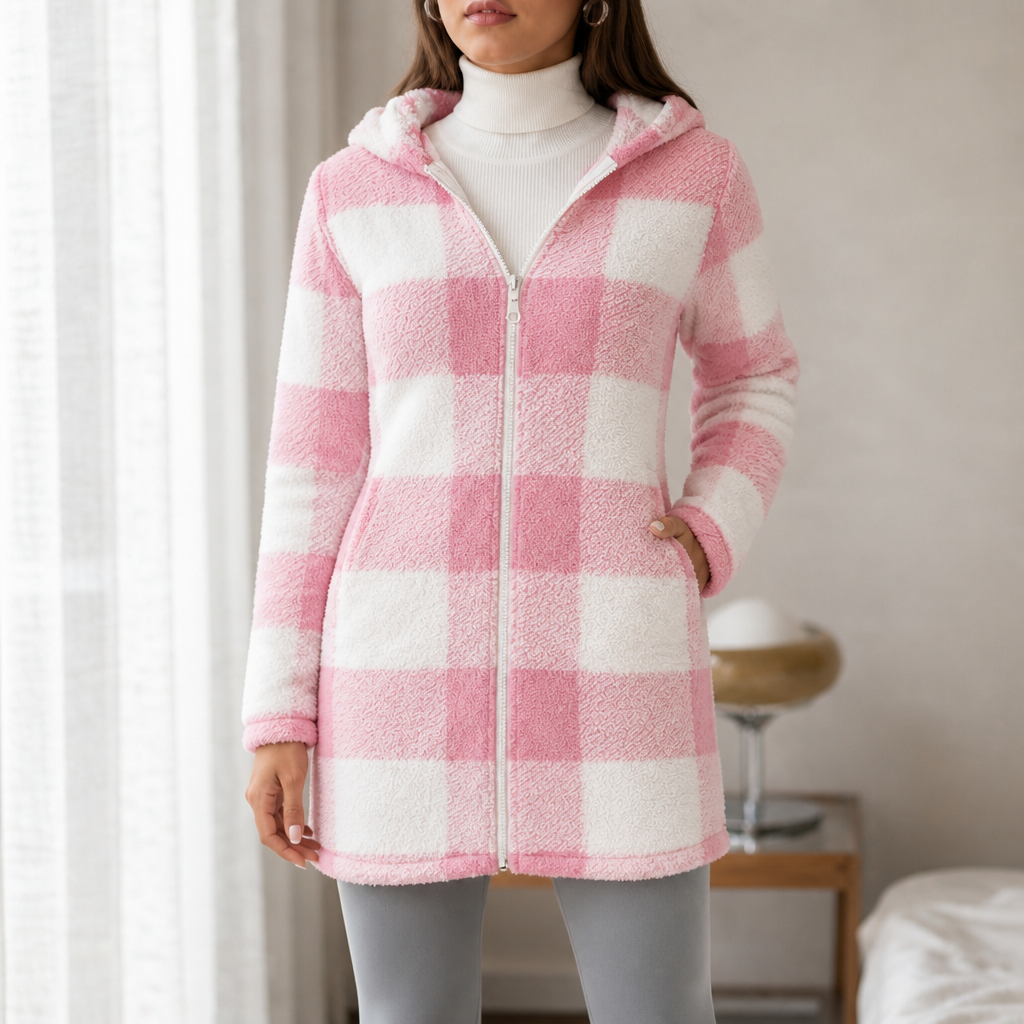 Checkhaven Buffalo Check Jacket - Hooded Zip Women's Coat