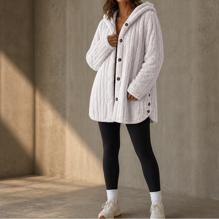 Wearbella Hooded Chunky Knit Cardigan - Women's Button-Up