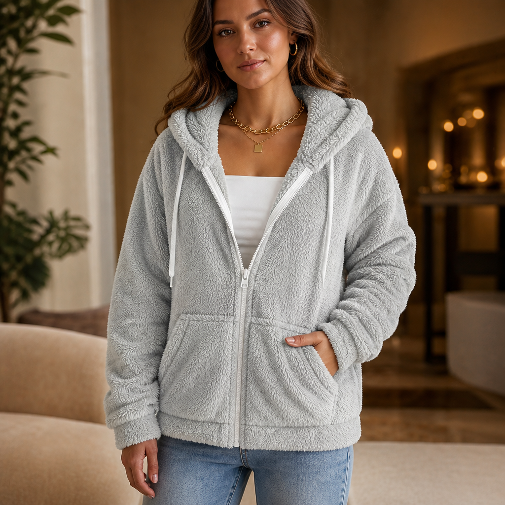 Cloudhug Hooded Plush Zip-Up Jacket - Women's Fleece Jacket