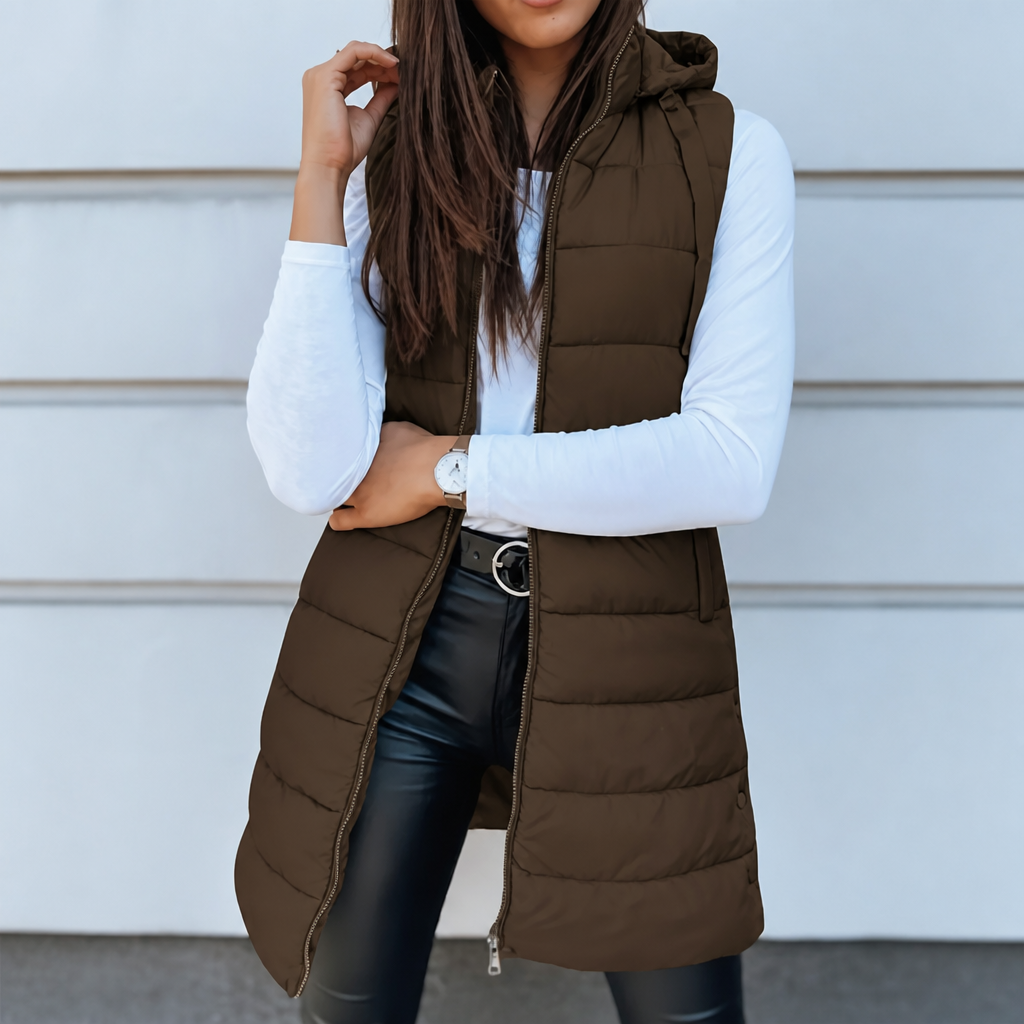 Wearbella Longline Puffer Vest - Women's Zip Up Gilet