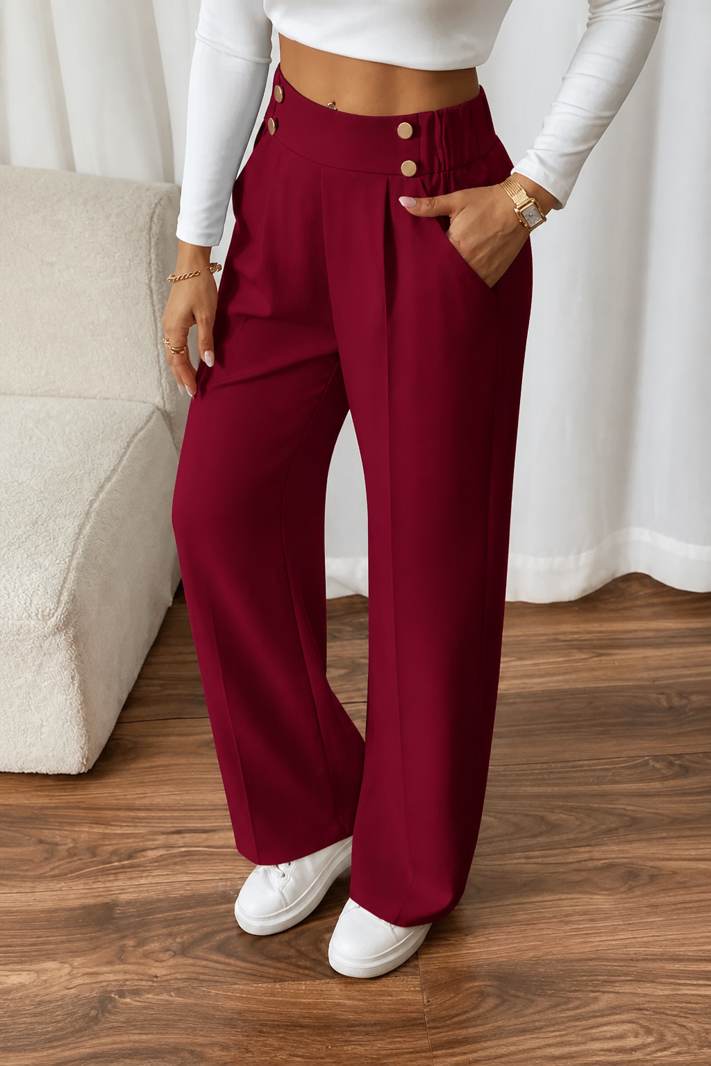 Wearbella Wide Leg Trousers - High Waist Women's Trousers