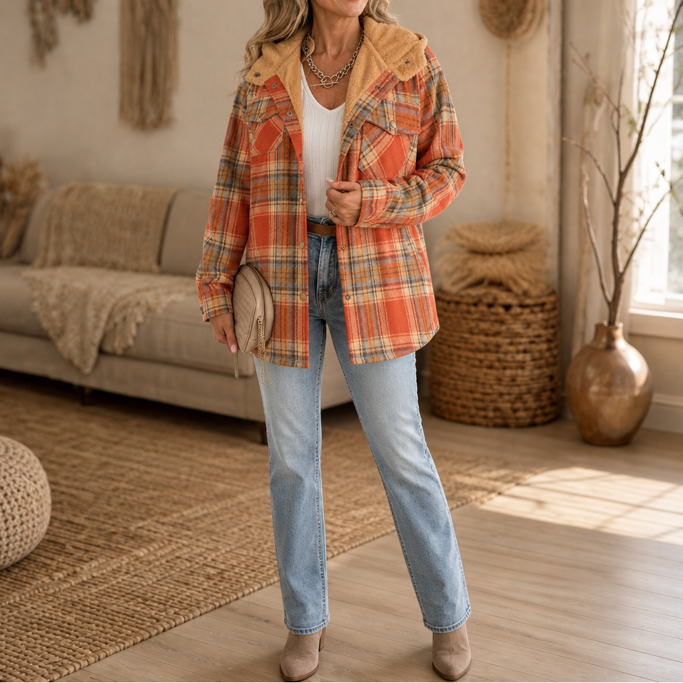 Huntlyn Sherpa-Lined Plaid Shacket - Women's Flannel Jacket