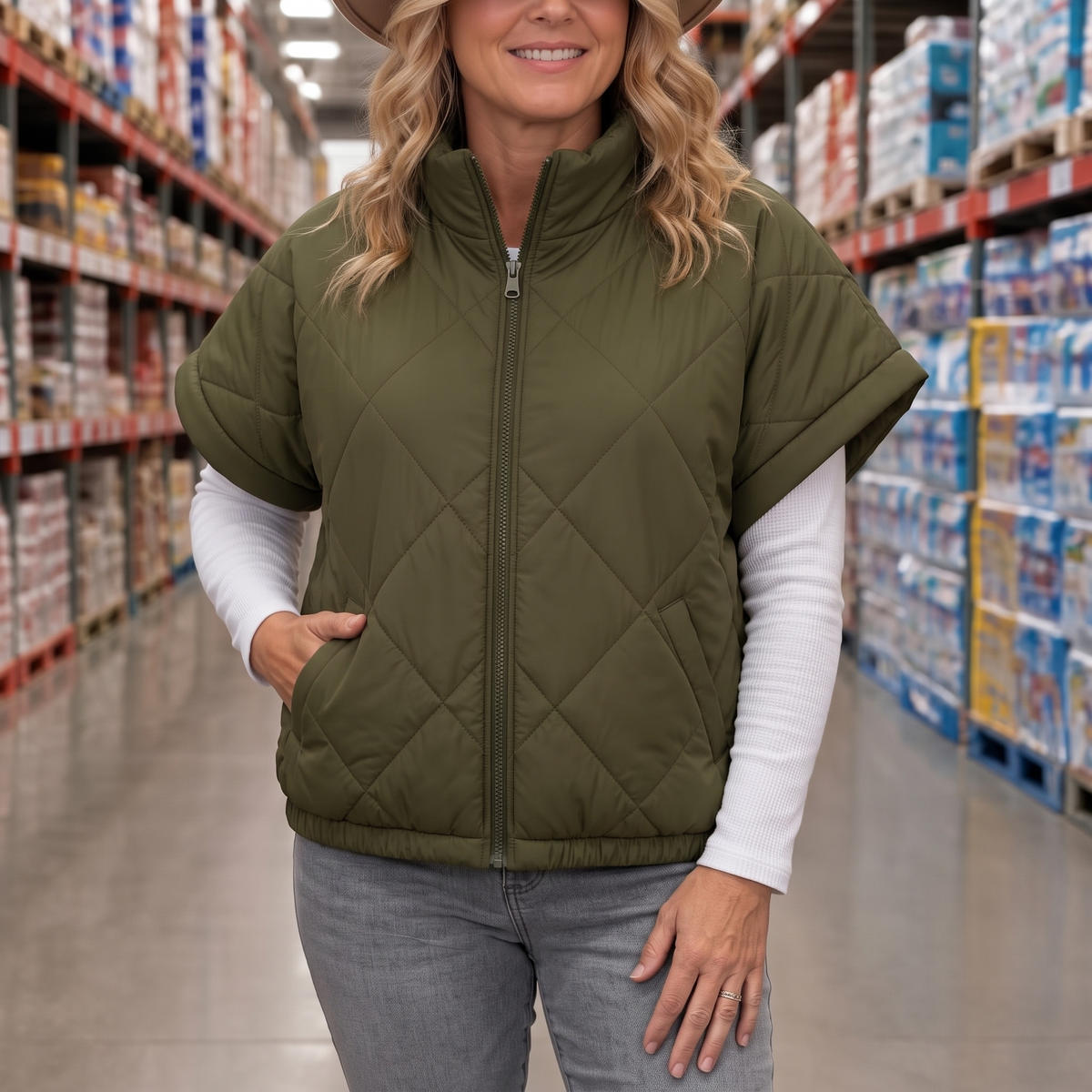 Quilta Diamond-Quilted Gilet - Relaxed Fit Women's Vest