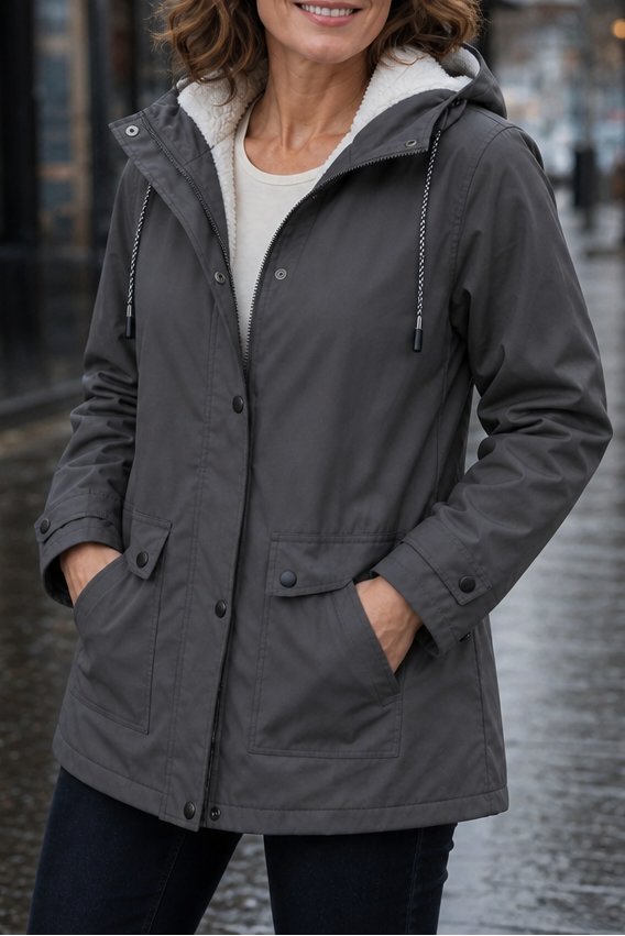 Windloft Plush-Lined Jacket - Hooded Women's Rain Coat