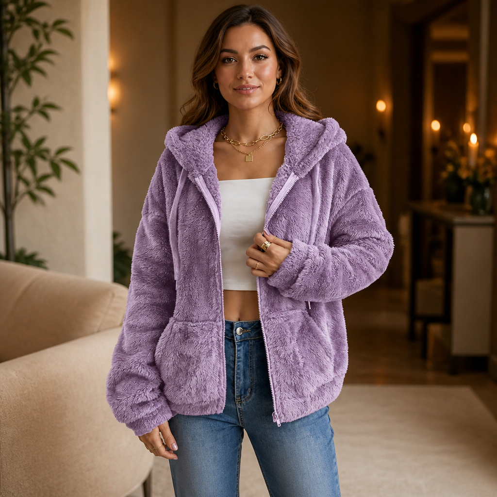 Cloudhug Hooded Plush Zip-Up Jacket - Women's Fleece Jacket