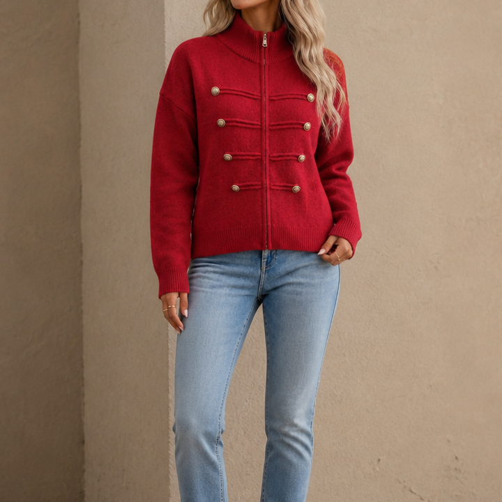 Mayfield Military Knit Cardigan - Gold Button Women's Knit