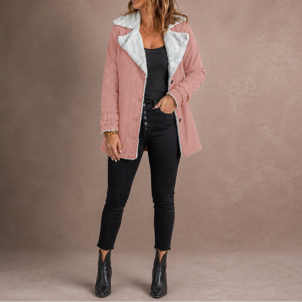 Suede-Finish Sherpa Lapel Jacket - Women's Lined Coat