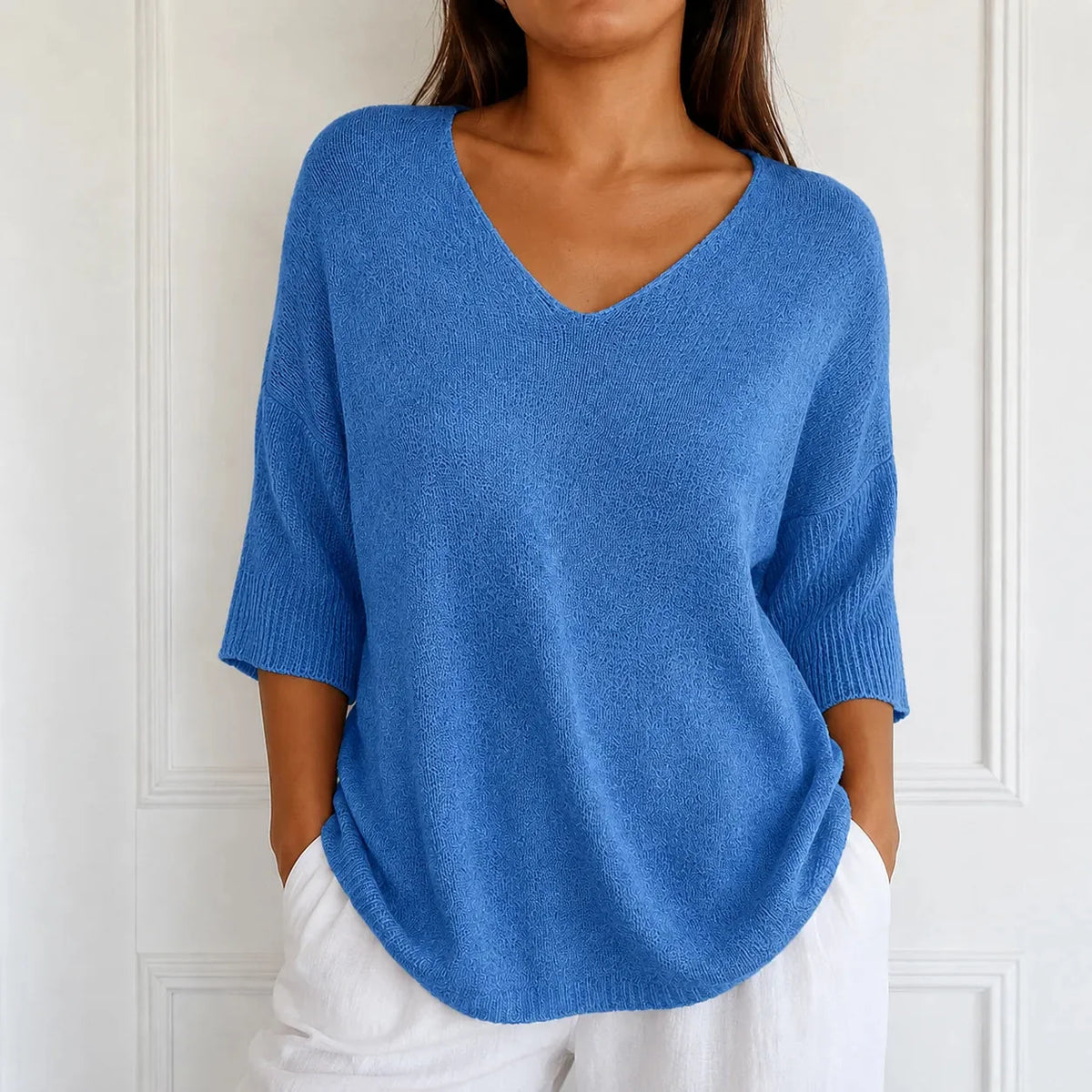 Elowyn - Soft V-Neck Knit Tunic Top for Women