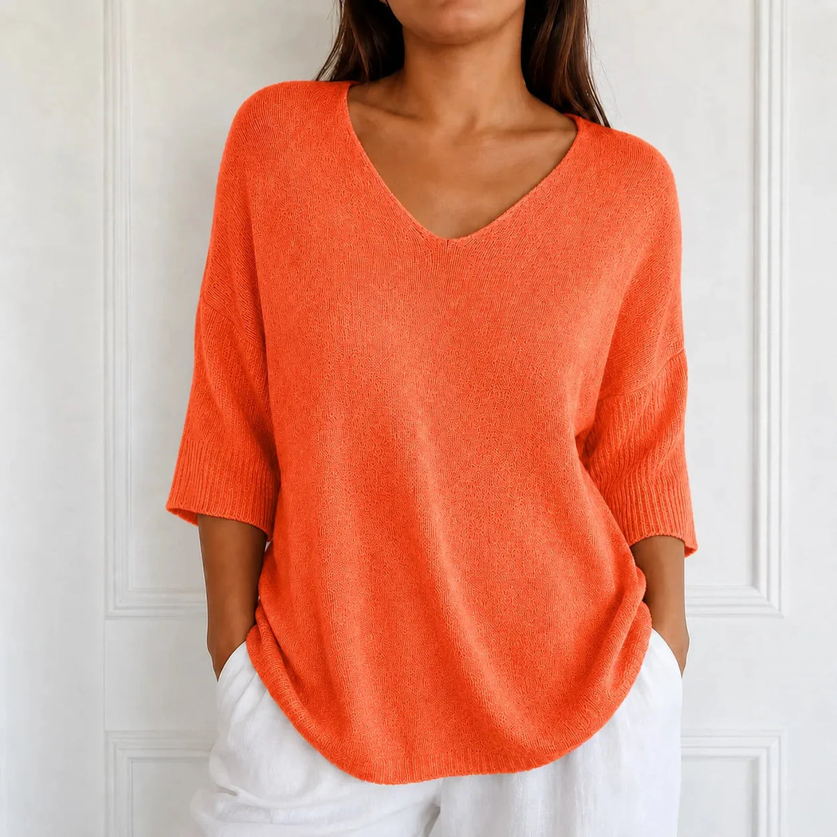 Elowyn - Soft V-Neck Knit Tunic Top for Women