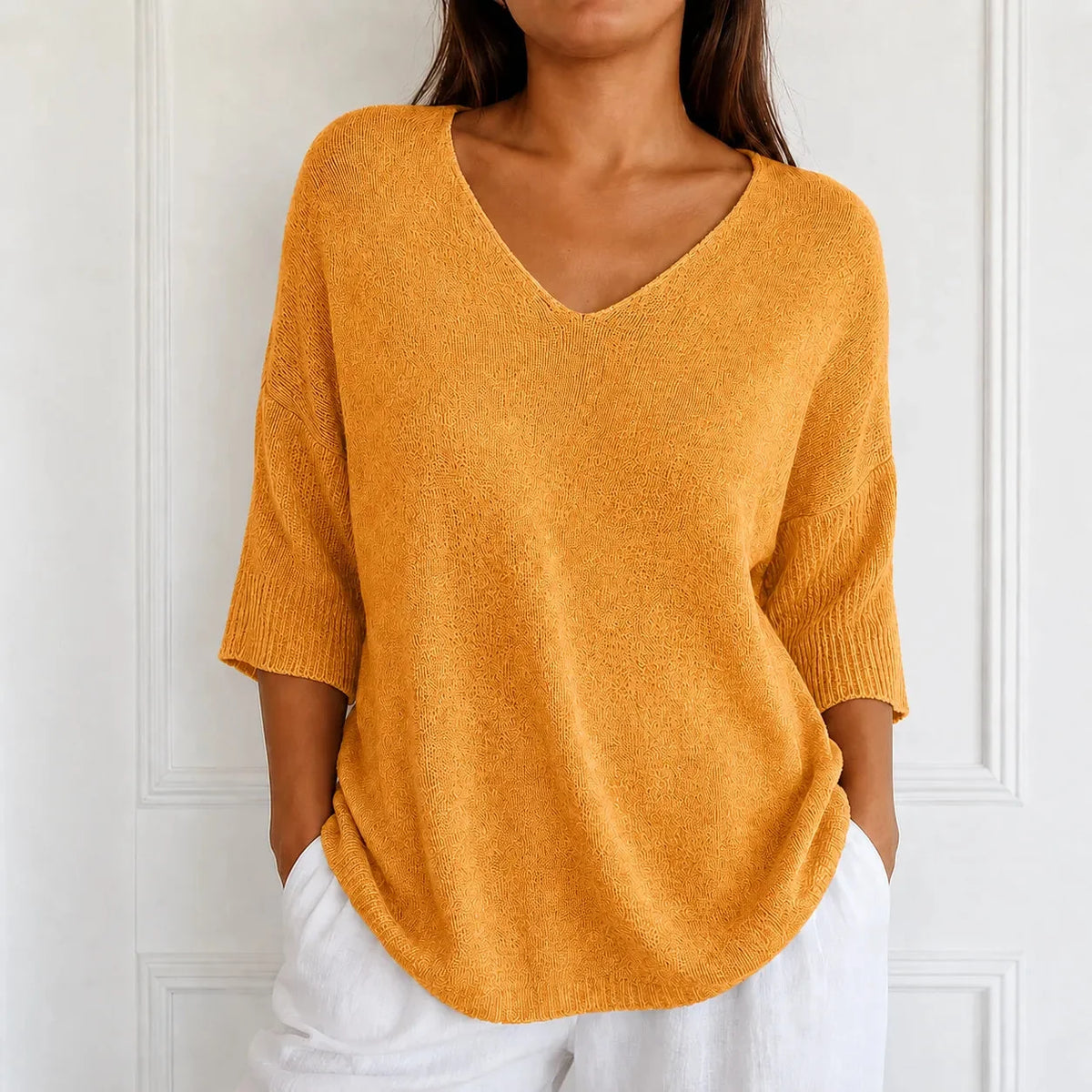 Elowyn - Soft V-Neck Knit Tunic Top for Women