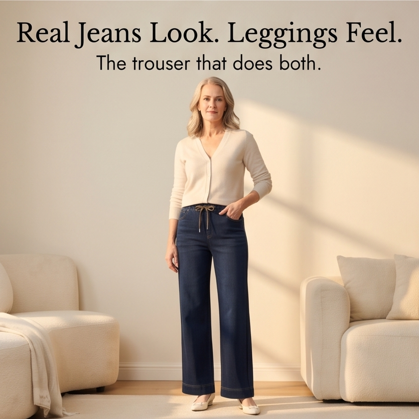 Velora Drawstring Jeans - Pull-On Wide Leg Women's Jeans